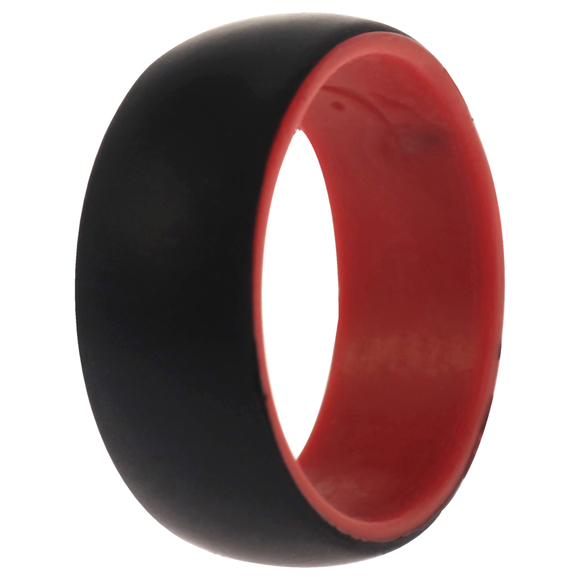 Silicone Wedding 2Layer Dome Ring - Red-Black by ROQ for Men - 11 mm Ring - Picture 2 of 2